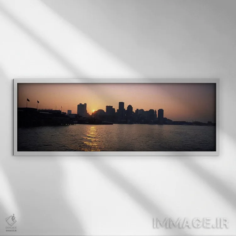 تابلو دکوراتیو Boston Harbor, Boston, Suffolk County, Massachusetts, U… اثر پانورامیک ایمجز - نمای قابدار سفید
