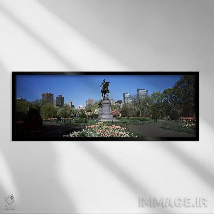 تابلو دکوراتیو Paul Revere Statue, Boston Public Garden, Boston, Suffo… اثر پانورامیک ایمجز - نمای قابدار مشکی