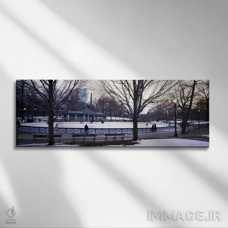 تابلو دکوراتیو Frog Pond Skating Rink, Boston Common, Boston, Suffolk… اثر پانورامیک ایمجز - نمای روبهرو روی دیوار