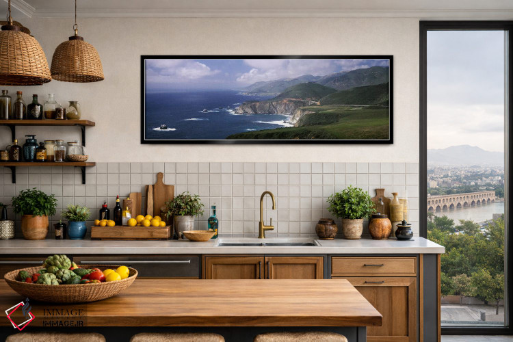 تابلو دکوراتیو Big Sur, California, USA,منظره ساحلی با نمای دور از پل… اثر پانورامیک ایمجز - D3B