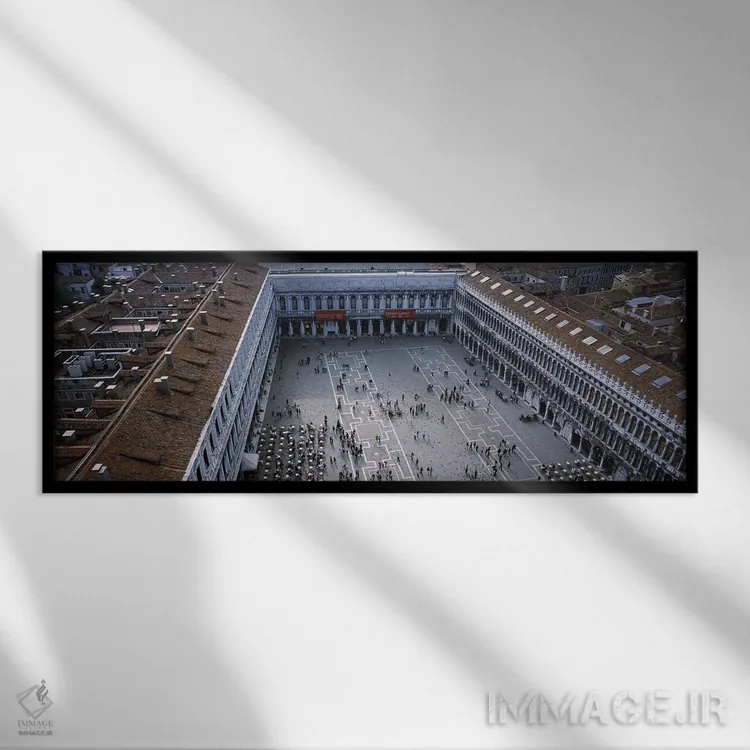 تابلو دکوراتیو St. Mark's Square, St Mark's Campanile, Venice, Veneto… اثر پانورامیک ایمجز - نمای قابدار مشکی