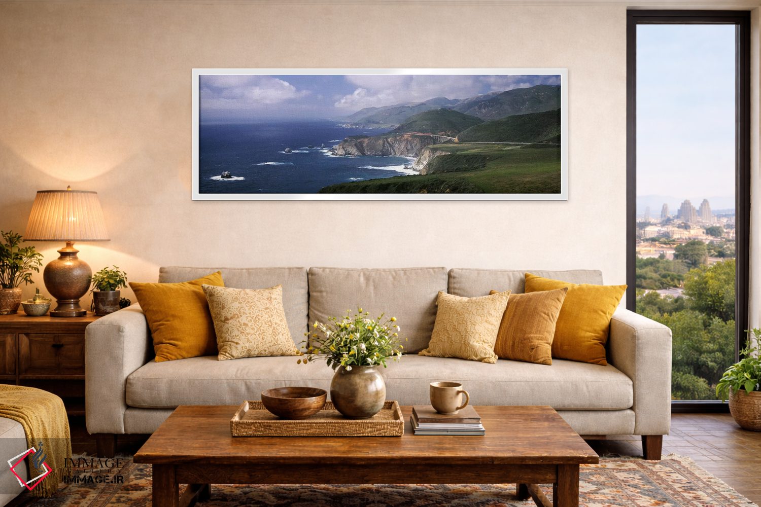 تابلو دکوراتیو Big Sur, California, USA,منظره ساحلی با نمای دور از پل… اثر پانورامیک ایمجز - D4W