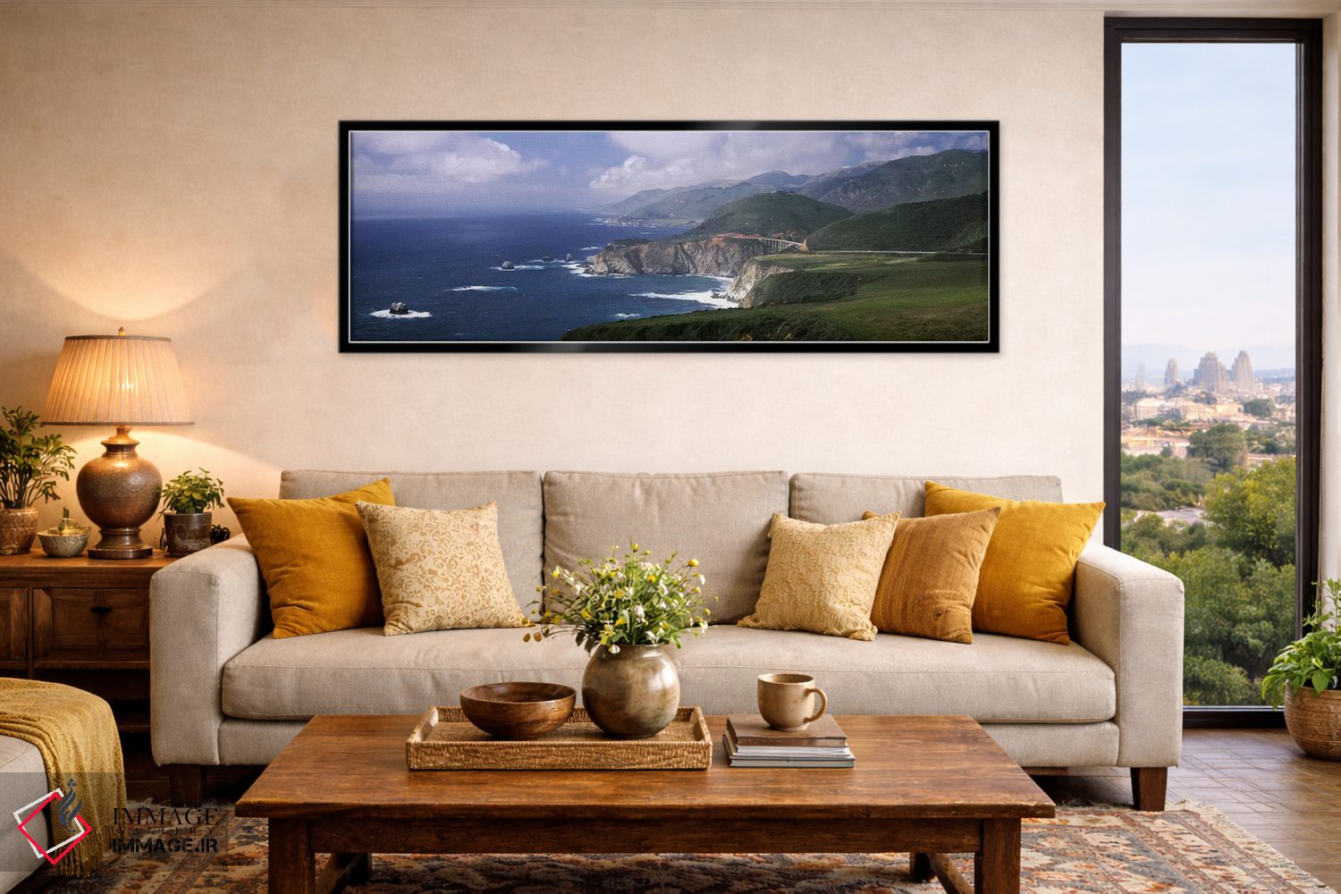 تابلو دکوراتیو Big Sur, California, USA,منظره ساحلی با نمای دور از پل… اثر پانورامیک ایمجز - D6B