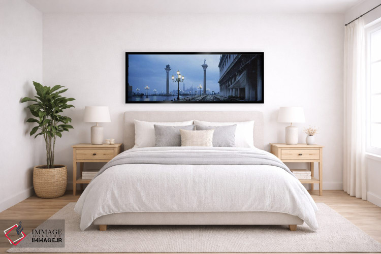 تابلو دکوراتیو Venice, Italy,ستون های سنت تئودور و شیر ونیز با کلیسای… اثر پانورامیک ایمجز - D6B