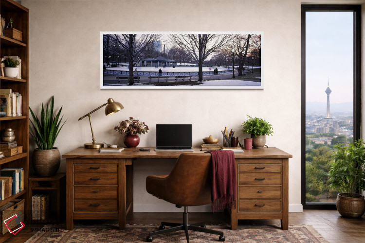 تابلو دکوراتیو Frog Pond Skating Rink, Boston Common, Boston, Suffolk… اثر پانورامیک ایمجز - D1W