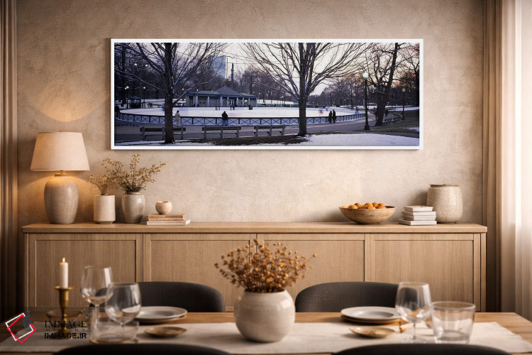تابلو دکوراتیو Frog Pond Skating Rink, Boston Common, Boston, Suffolk… اثر پانورامیک ایمجز - D2W
