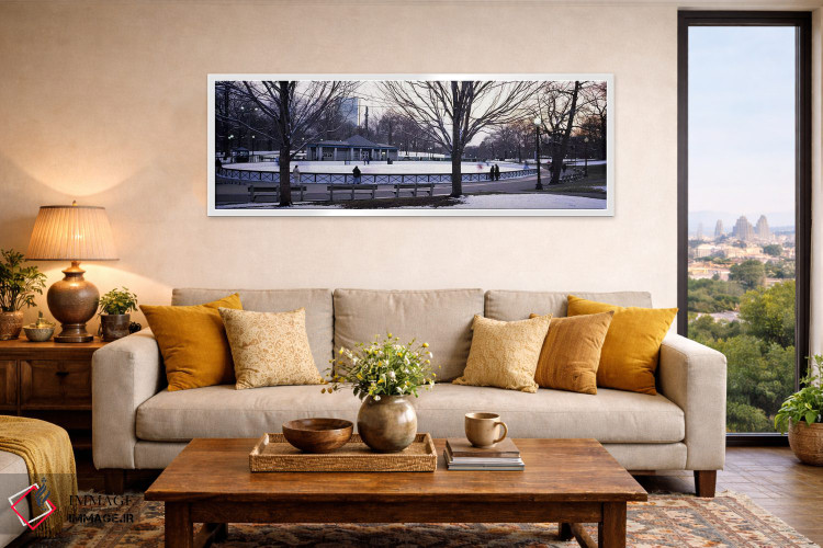 تابلو دکوراتیو Frog Pond Skating Rink, Boston Common, Boston, Suffolk… اثر پانورامیک ایمجز - D5W
