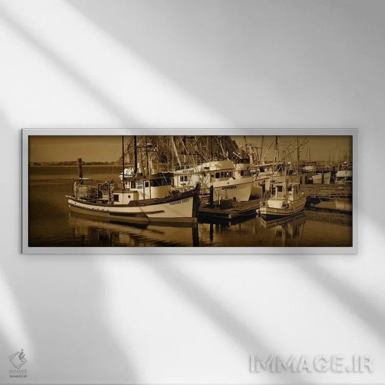 تابلو دکوراتیو Morro Bay, San Luis Obispo County, California, USA,قایق… اثر پانورامیک ایمجز - نمای قابدار سفید