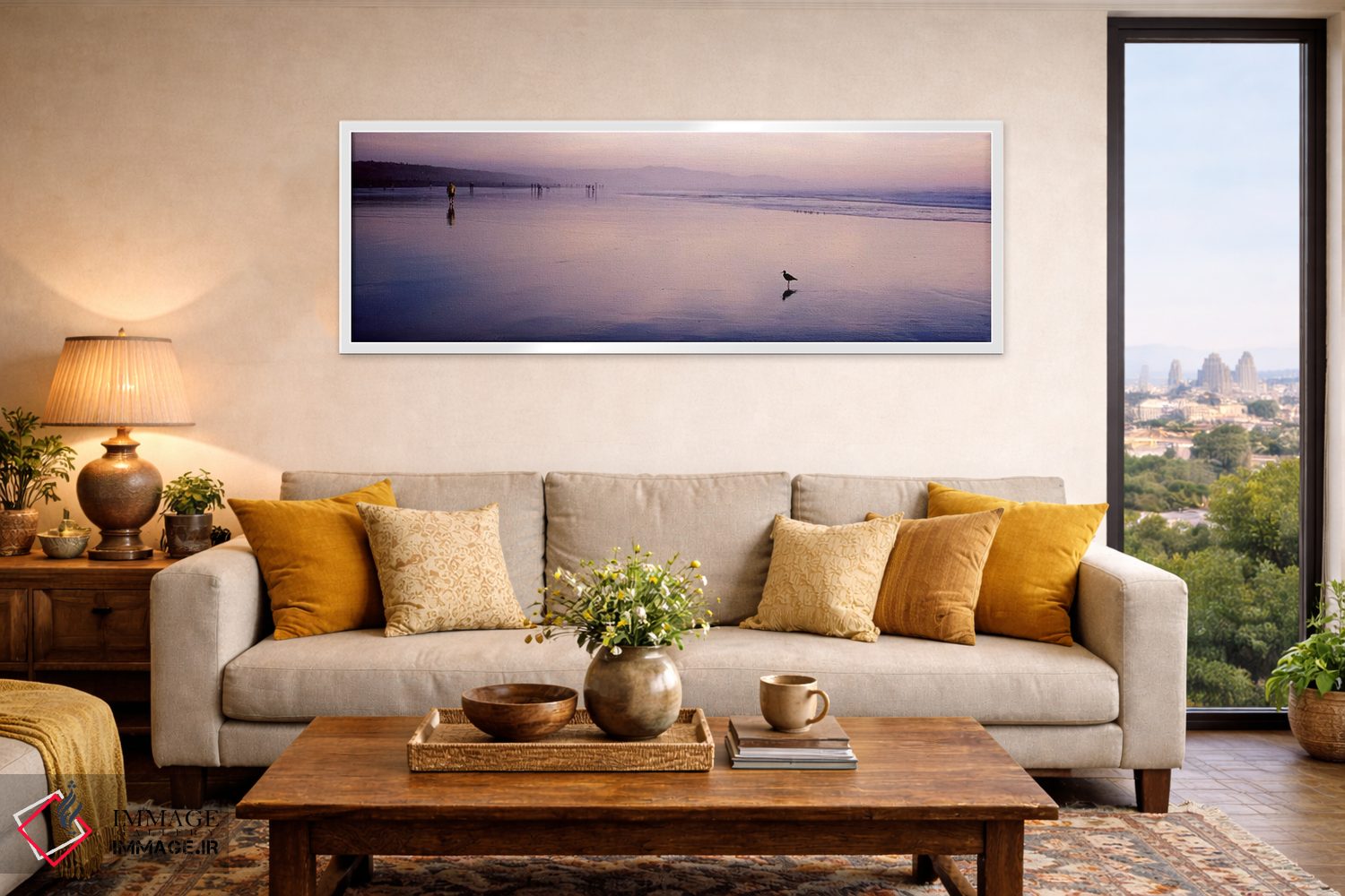 تابلو دکوراتیو San Francisco, California, USA,پرنده سندپایپر در ساحل… اثر پانورامیک ایمجز - D5W