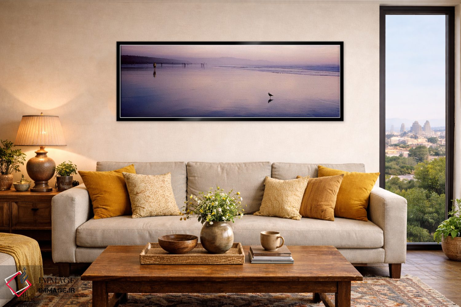 تابلو دکوراتیو San Francisco, California, USA,پرنده سندپایپر در ساحل… اثر پانورامیک ایمجز - D6B