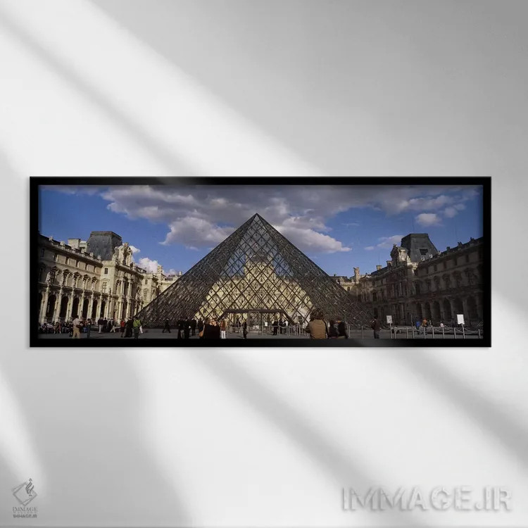 تابلو دکوراتیو Louvre Pyramid, Musee Du Louvre, Place du Carrousel, Pa… اثر پانورامیک ایمجز - نمای قابدار مشکی