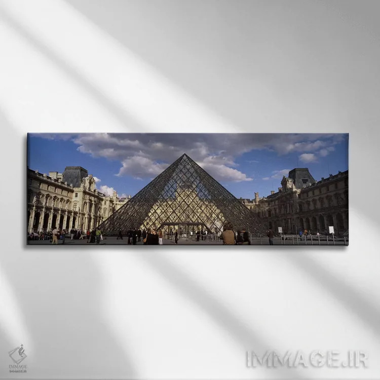 تابلو دکوراتیو Louvre Pyramid, Musee Du Louvre, Place du Carrousel, Pa… اثر پانورامیک ایمجز - نمای روبهرو روی دیوار