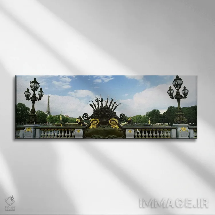 تابلو دکوراتیو Pont Alexandre III, Eiffel Tower, Paris, Ile-de-France… اثر پانورامیک ایمجز - نمای روبهرو روی دیوار