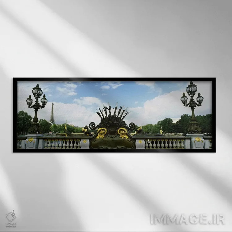 تابلو دکوراتیو Pont Alexandre III, Eiffel Tower, Paris, Ile-de-France… اثر پانورامیک ایمجز - نمای قابدار مشکی