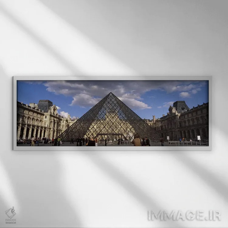 تابلو دکوراتیو Louvre Pyramid, Musee Du Louvre, Place du Carrousel, Pa… اثر پانورامیک ایمجز - نمای قابدار سفید