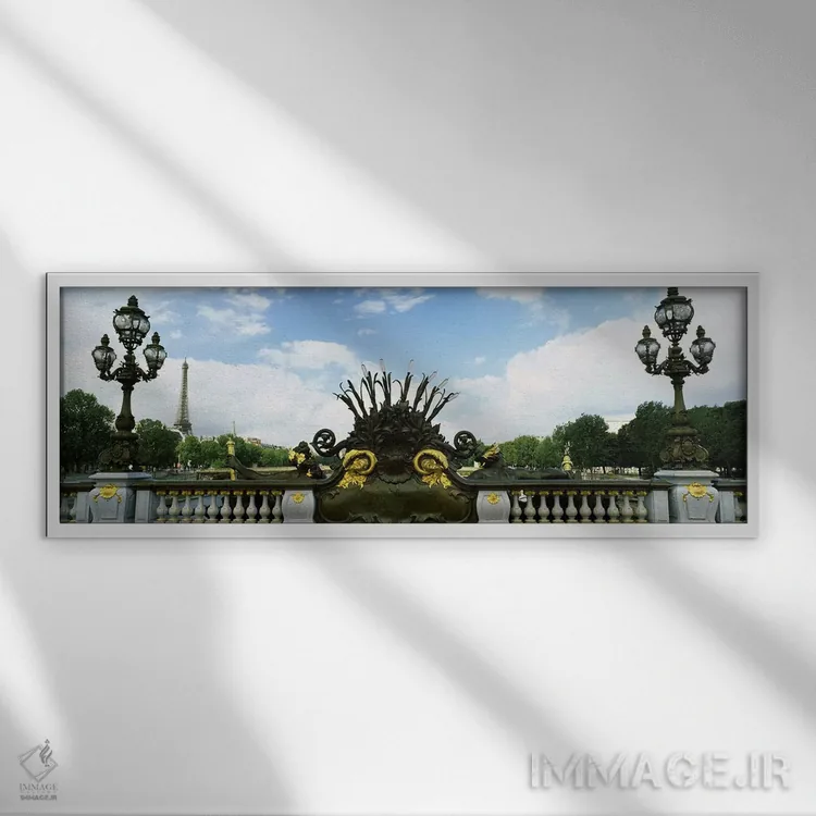 تابلو دکوراتیو Pont Alexandre III, Eiffel Tower, Paris, Ile-de-France… اثر پانورامیک ایمجز - نمای قابدار سفید