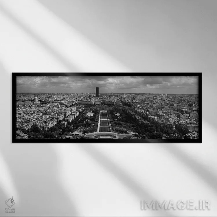 تابلو دکوراتیو Eiffel Tower, Paris, Ile-de-France, France,نمای هوایی ا… اثر پانورامیک ایمجز - نمای قابدار مشکی