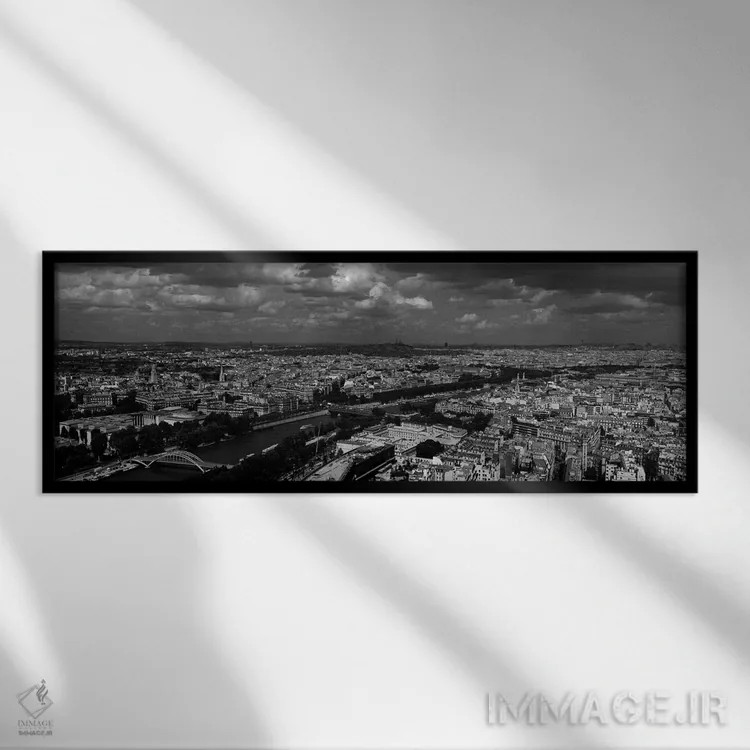 تابلو دکوراتیو Seine River, Paris, Ile-de-France, France,نمای هوایی از… اثر پانورامیک ایمجز - نمای قابدار مشکی
