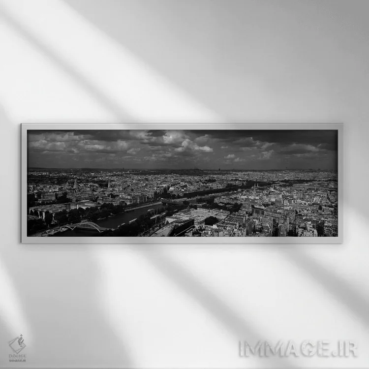 تابلو دکوراتیو Seine River, Paris, Ile-de-France, France,نمای هوایی از… اثر پانورامیک ایمجز - نمای قابدار سفید