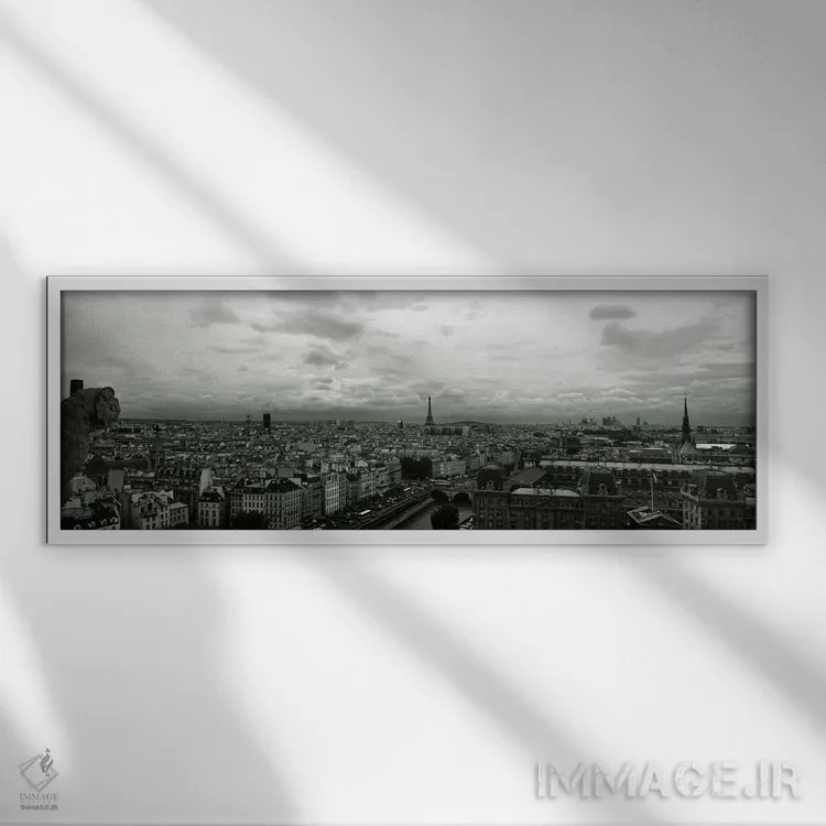 تابلو دکوراتیو Seine River, Paris, Ile-de-France, France,نمای هوایی از… اثر پانورامیک ایمجز - نمای قابدار سفید