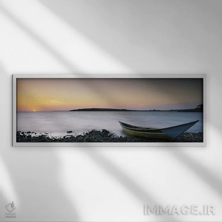 تابلو دکوراتیو Lake Victoria, Great Rift Valley, Kenya,قایق در کنار در… اثر پانورامیک ایمجز - نمای قابدار سفید