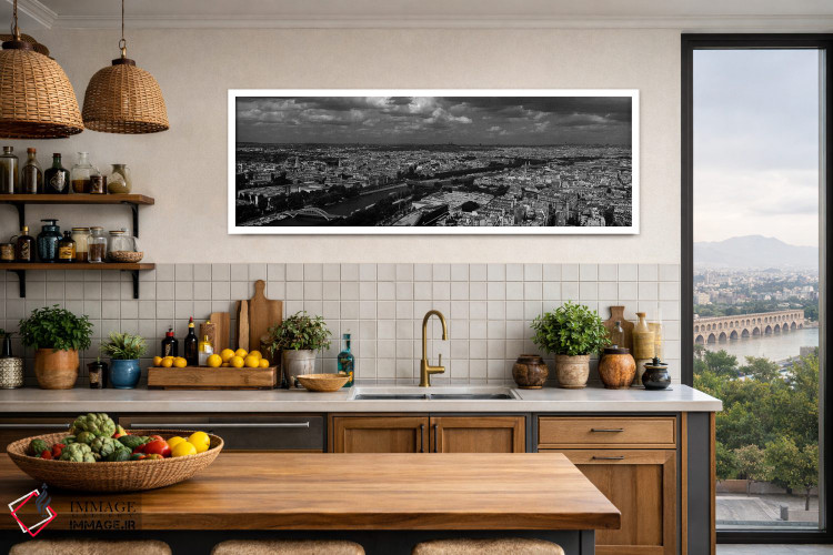 تابلو دکوراتیو Seine River, Paris, Ile-de-France, France,نمای هوایی از… اثر پانورامیک ایمجز - D3W