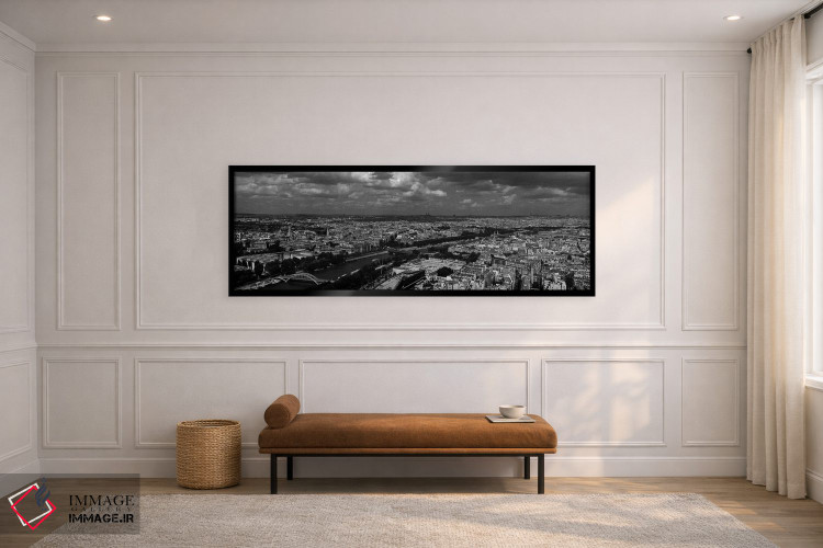 تابلو دکوراتیو Seine River, Paris, Ile-de-France, France,نمای هوایی از… اثر پانورامیک ایمجز - D2B