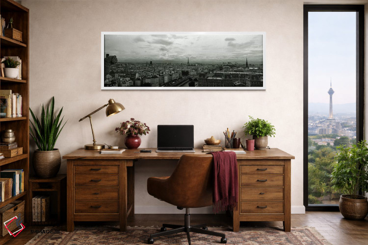 تابلو دکوراتیو Seine River, Paris, Ile-de-France, France,نمای هوایی از… اثر پانورامیک ایمجز - D2W