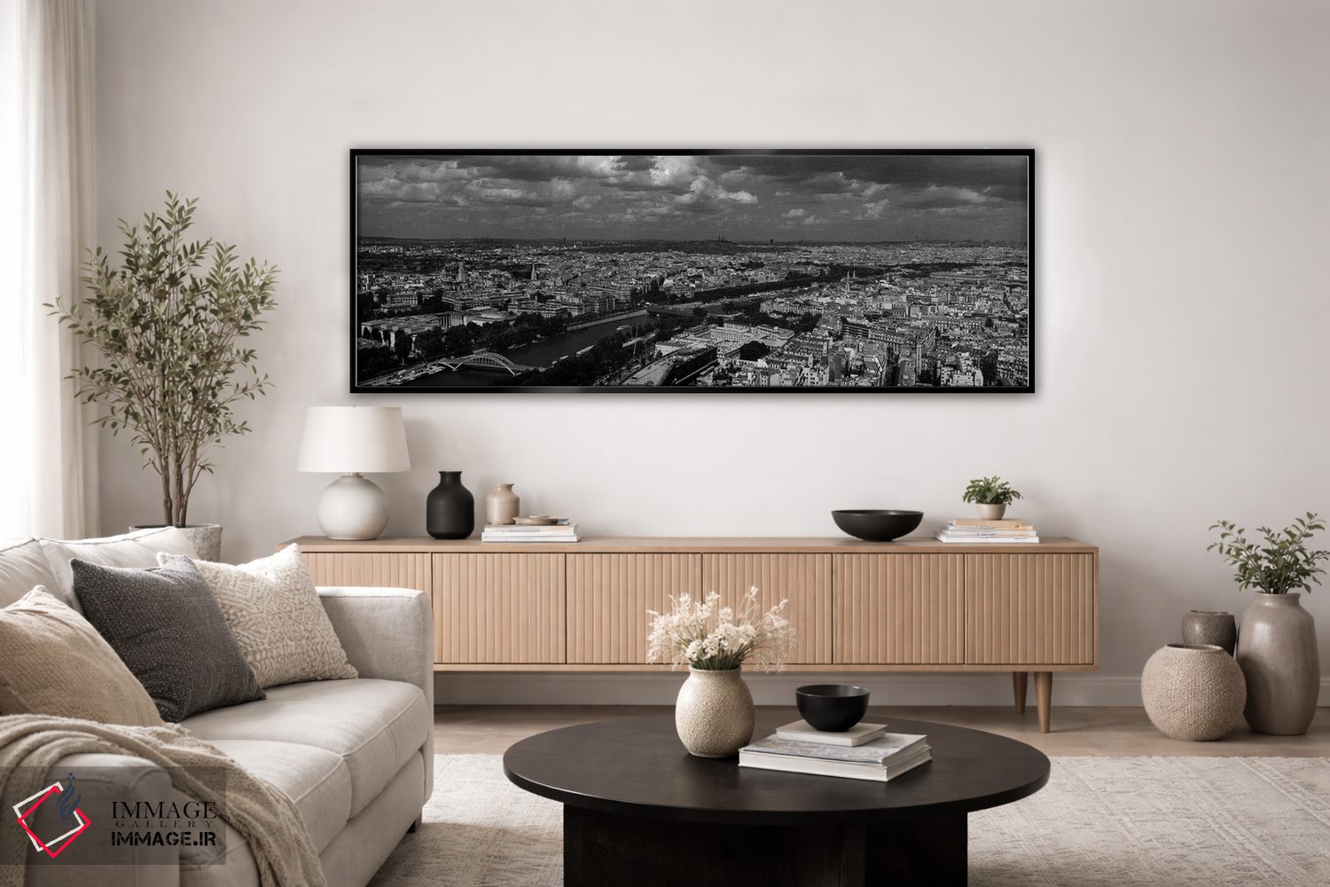 تابلو دکوراتیو Seine River, Paris, Ile-de-France, France,نمای هوایی از… اثر پانورامیک ایمجز - D4B