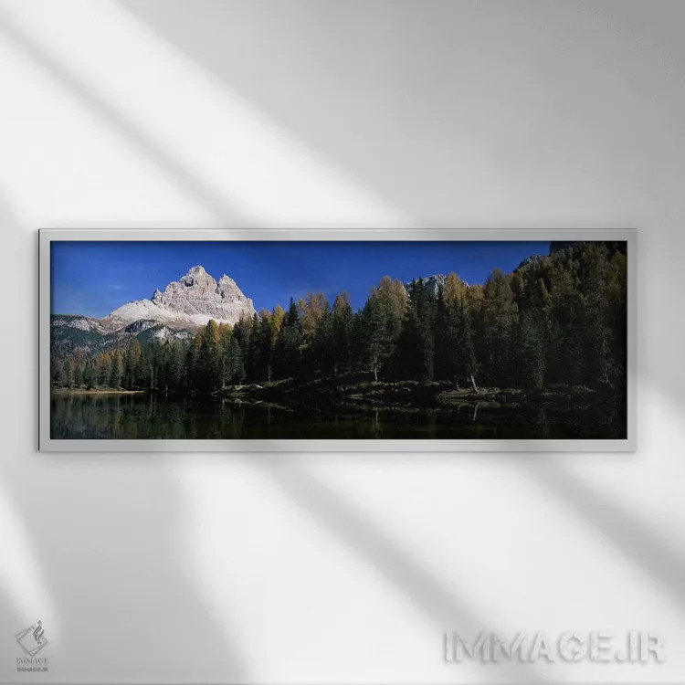 تابلو دکوراتیو Lake Misurina, Tre Cime Di Lavaredo, Dolomites, Cadore… اثر پانورامیک ایمجز - نمای قابدار سفید