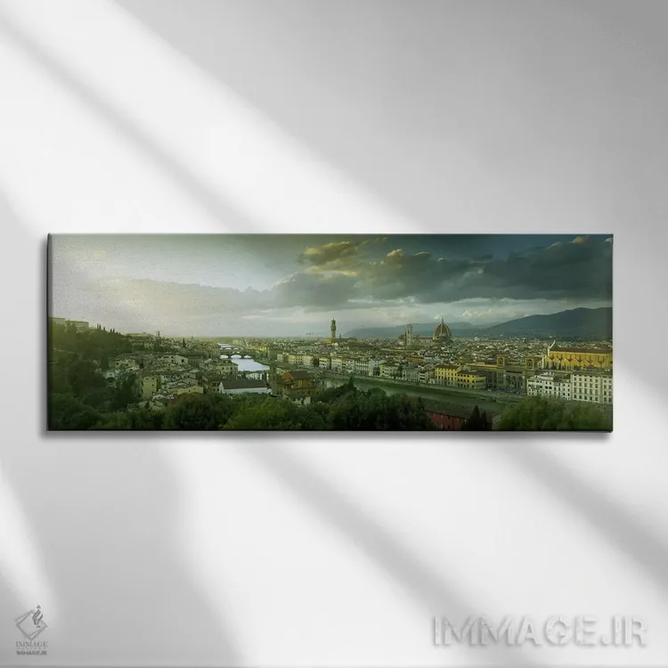 تابلو دکوراتیو Tuscany, Italy,نمای هوایی از فلورانس از میدان میکل آنژ… اثر پانورامیک ایمجز - نمای روبهرو روی دیوار