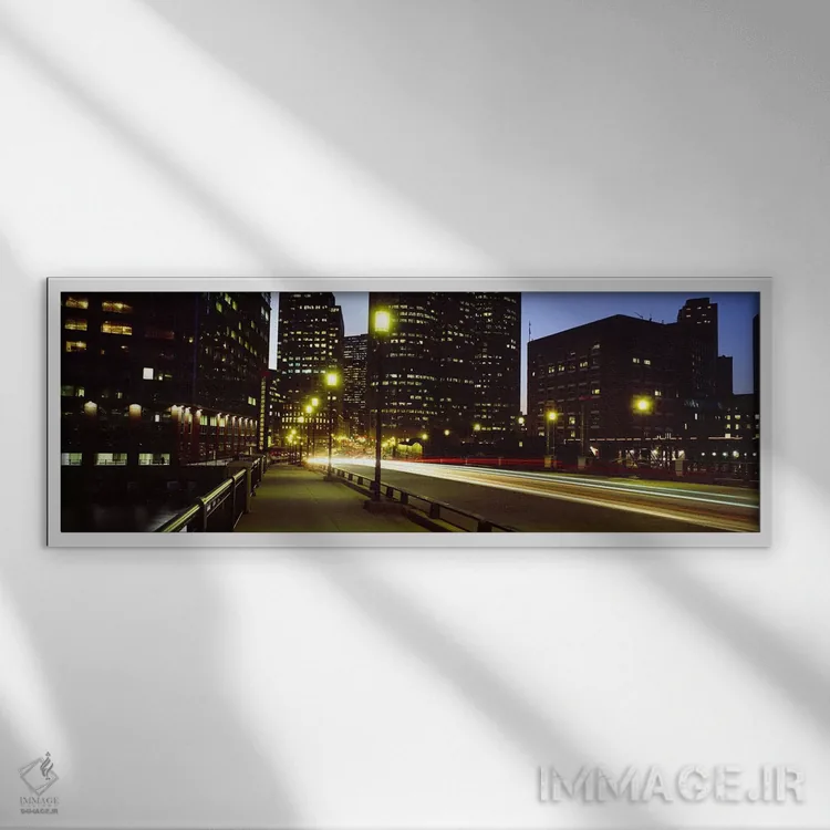 تابلو دکوراتیو Northern Avenue Bridge, Boston, Suffolk County, Massach… اثر پانورامیک ایمجز - نمای قابدار سفید
