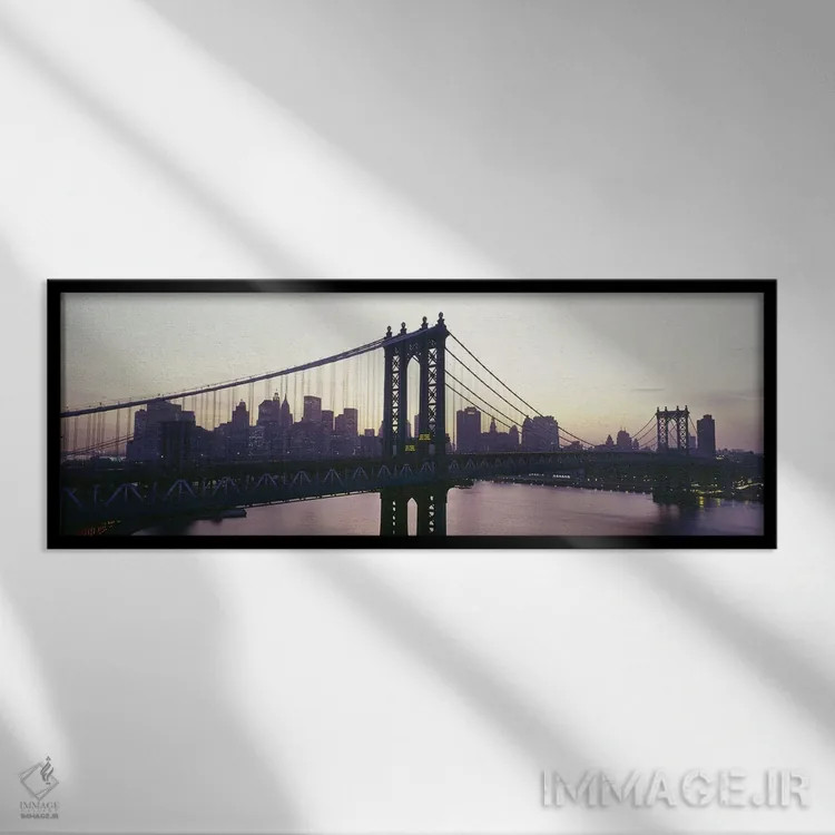 تابلو دکوراتیو Manhattan Bridge, East River, Manhattan, New York City… اثر پانورامیک ایمجز - نمای قابدار مشکی