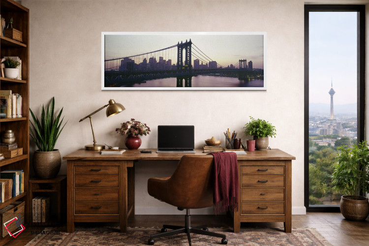 تابلو دکوراتیو Manhattan Bridge, East River, Manhattan, New York City… اثر پانورامیک ایمجز - D1W