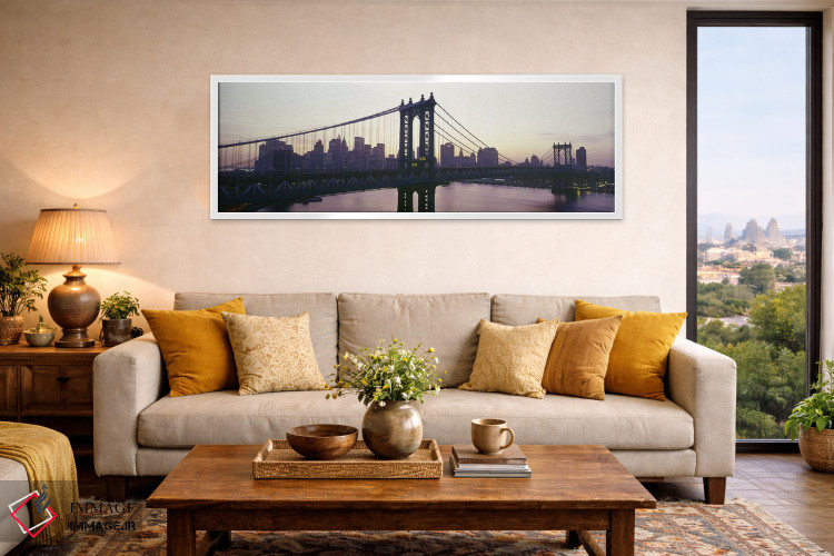 تابلو دکوراتیو Manhattan Bridge, East River, Manhattan, New York City… اثر پانورامیک ایمجز - D4W