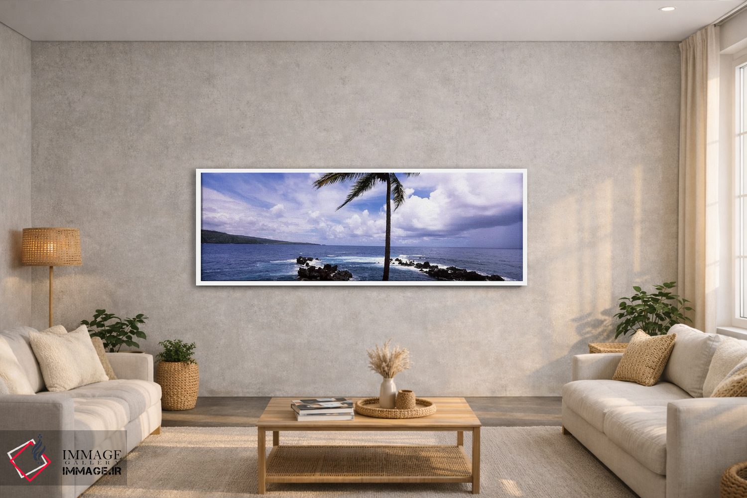 تابلو دکوراتیو Honolulu Nui Bay, Nahiku, Maui, Hawaii, USA,درخت نخل در… اثر پانورامیک ایمجز - D2W