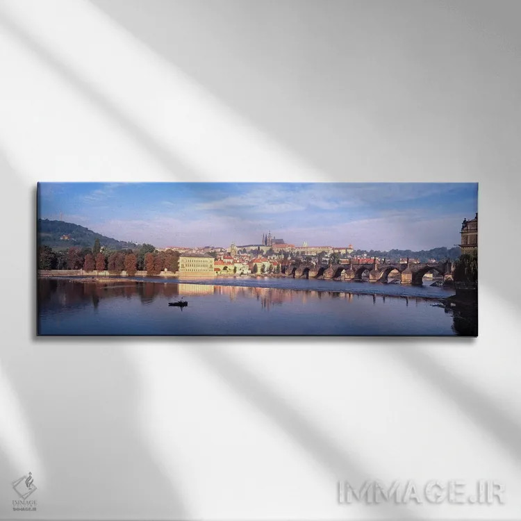 تابلو دکوراتیو Charles Bridge, Hradcany Castle, St. Vitus Cathedral, P… اثر پانورامیک ایمجز - نمای روبهرو روی دیوار