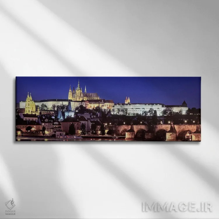 تابلو دکوراتیو Charles Bridge, Hradcany Castle, St. Vitus Cathedral, P… اثر پانورامیک ایمجز - نمای روبهرو روی دیوار