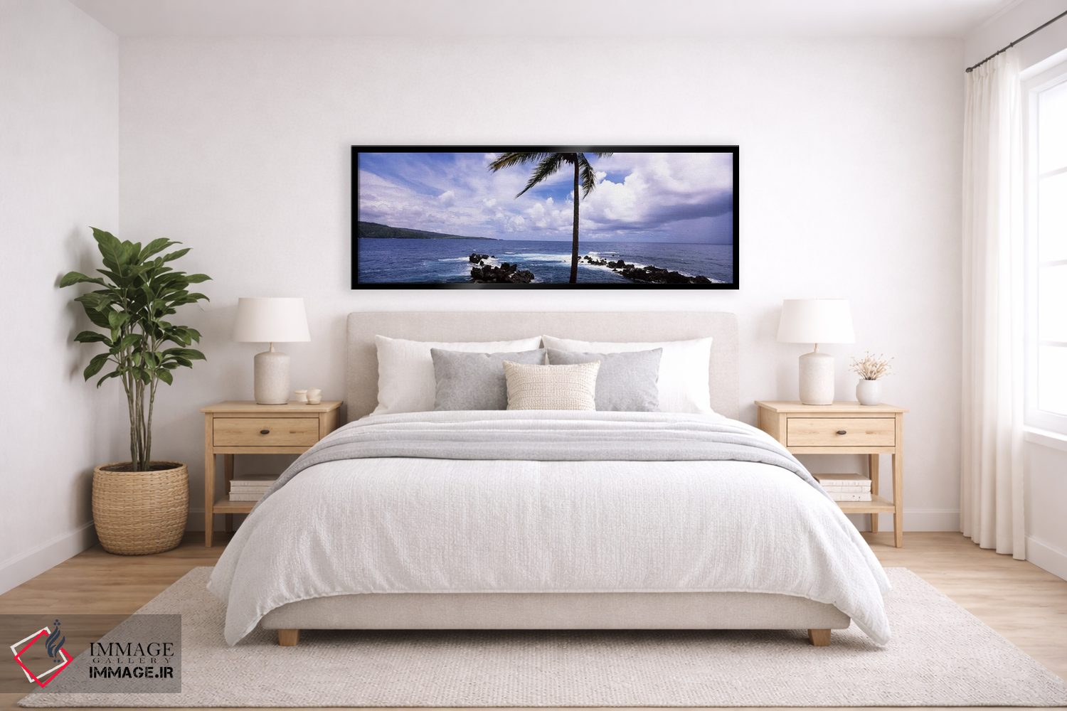 تابلو دکوراتیو Honolulu Nui Bay, Nahiku, Maui, Hawaii, USA,درخت نخل در… اثر پانورامیک ایمجز - D6B