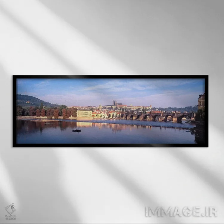 تابلو دکوراتیو Charles Bridge, Hradcany Castle, St. Vitus Cathedral, P… اثر پانورامیک ایمجز - نمای قابدار مشکی