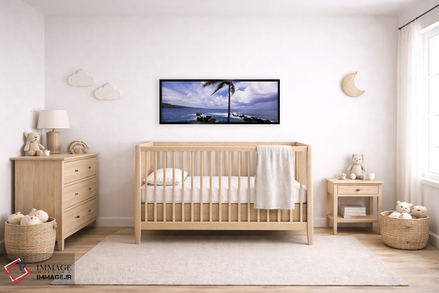 تابلو دکوراتیو Honolulu Nui Bay, Nahiku, Maui, Hawaii, USA,درخت نخل در… اثر پانورامیک ایمجز - D5B