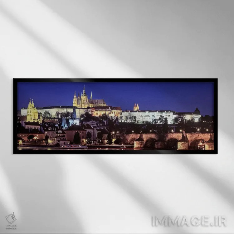 تابلو دکوراتیو Charles Bridge, Hradcany Castle, St. Vitus Cathedral, P… اثر پانورامیک ایمجز - نمای قابدار مشکی