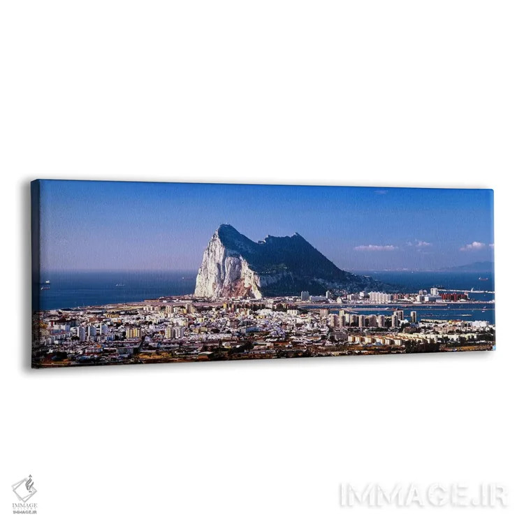 تابلو دکوراتیو Iberian Peninsula,صخره جبل الطارق با لا لینیا د لا کنسپ… اثر پانورامیک ایمجز - نمای پرسپکتیو محصول