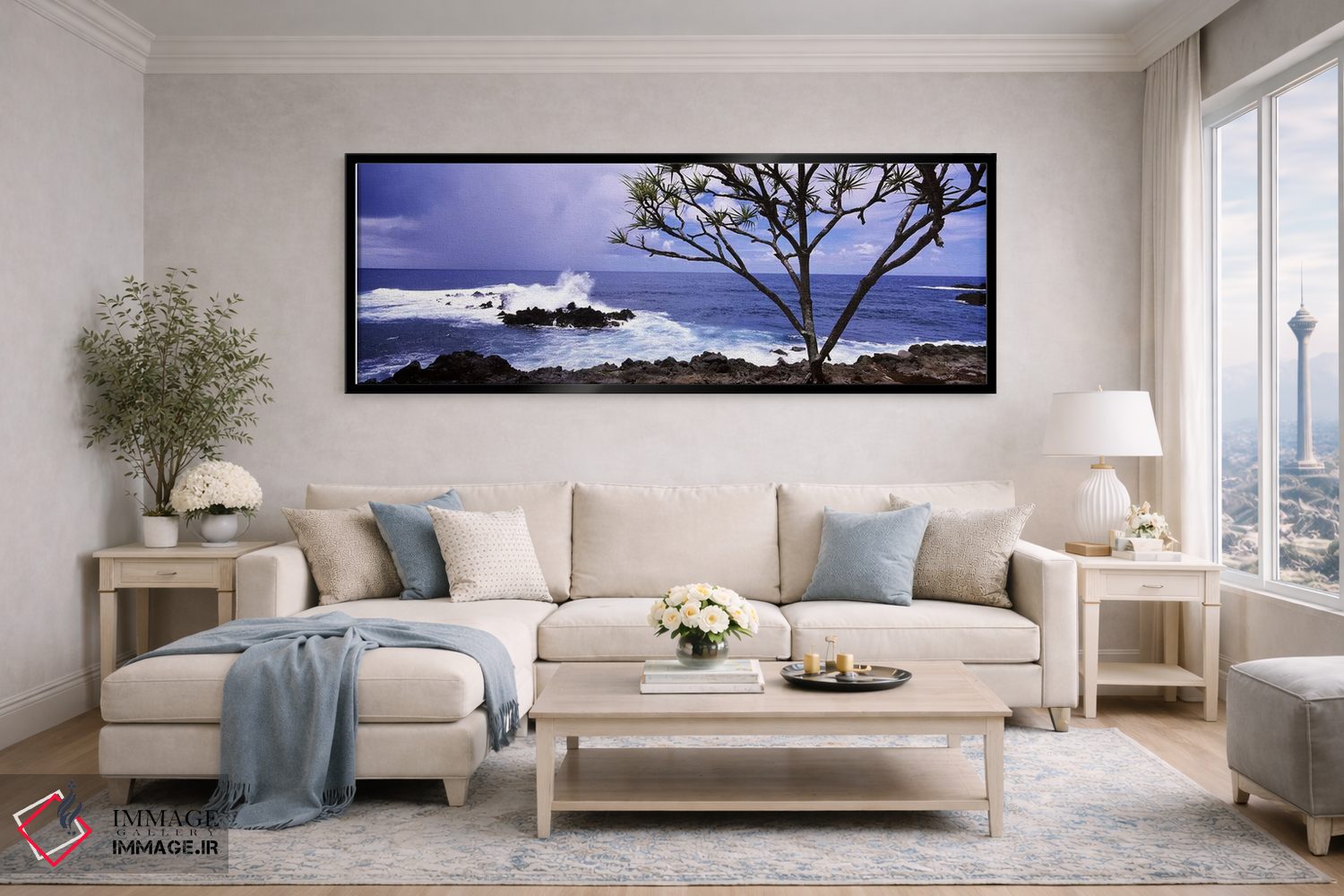 تابلو دکوراتیو Honolulu Nui Bay, Nahiku, Maui, Hawaii, USA,درخت در ساح… اثر پانورامیک ایمجز - D6B