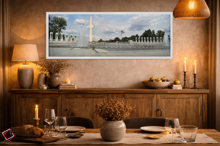 تابلو دکوراتیو National World War II Memorial, Washington Monument, Wa… اثر پانورامیک ایمجز - D1W