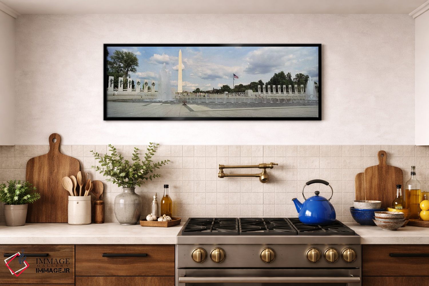 تابلو دکوراتیو National World War II Memorial, Washington Monument, Wa… اثر پانورامیک ایمجز - D3B