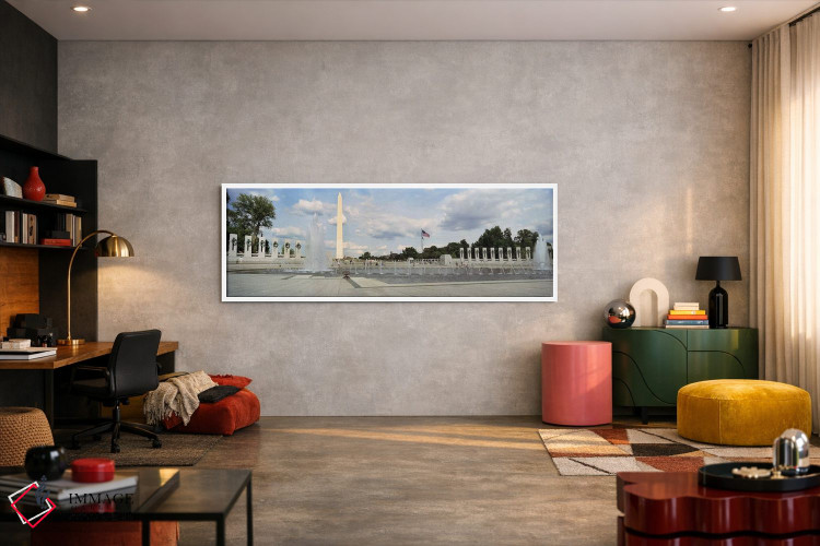 تابلو دکوراتیو National World War II Memorial, Washington Monument, Wa… اثر پانورامیک ایمجز - D5W
