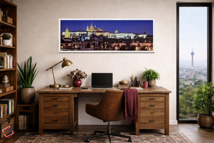 تابلو دکوراتیو Charles Bridge, Hradcany Castle, St. Vitus Cathedral, P… اثر پانورامیک ایمجز - D2W