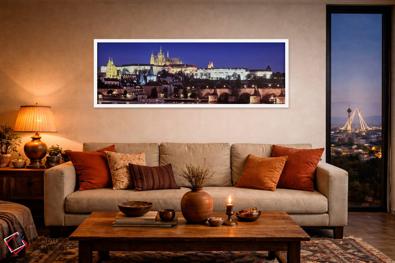 تابلو دکوراتیو Charles Bridge, Hradcany Castle, St. Vitus Cathedral, P… اثر پانورامیک ایمجز - D4W