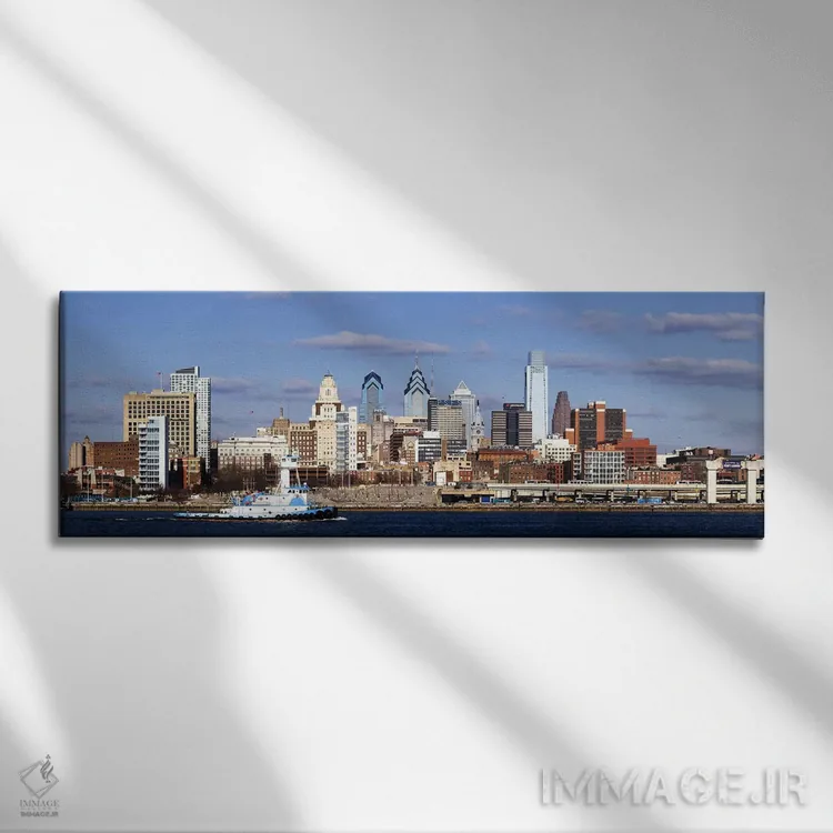 تابلو دکوراتیو Delaware River, Philadelphia, Philadelphia County, Penn… اثر پانورامیک ایمجز - نمای روبهرو روی دیوار